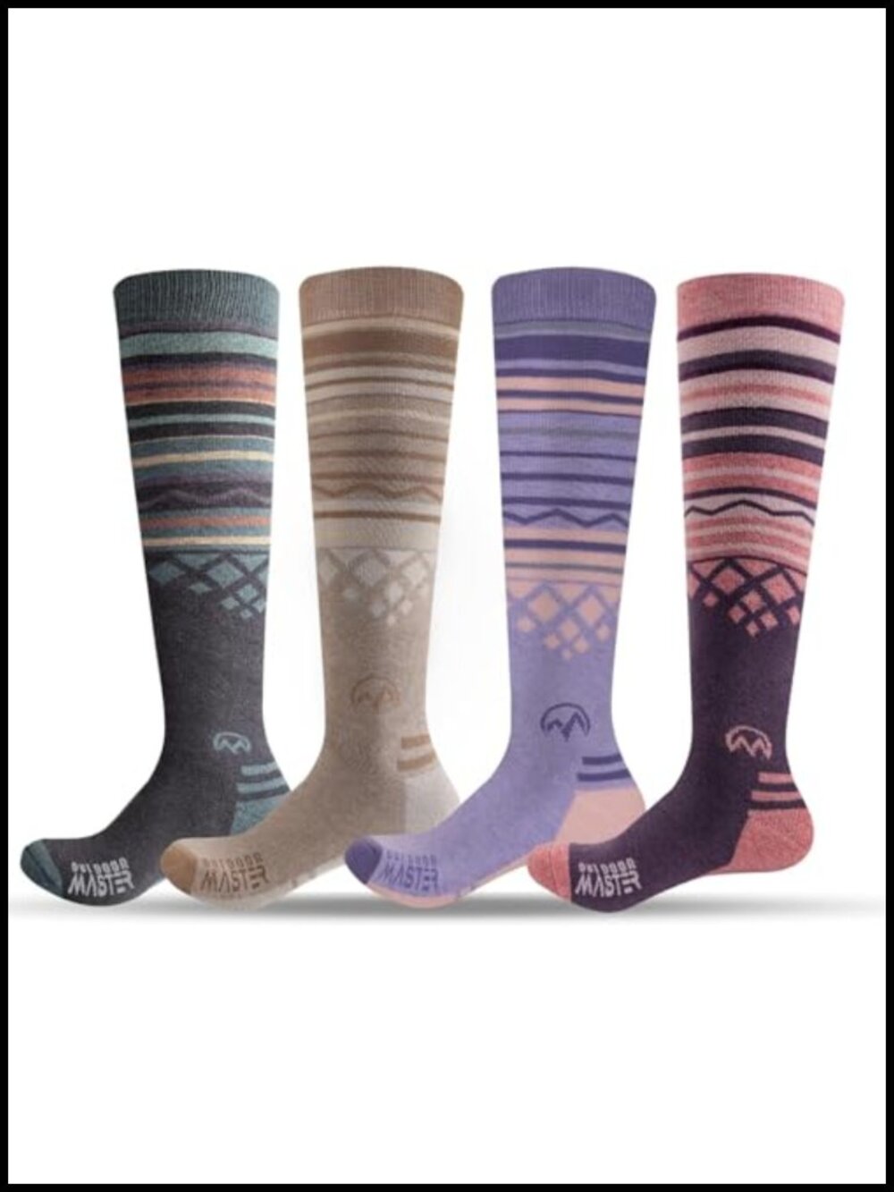 Merino Wool Ski Socks Over the Calf Seamless Toe Warm Winter Socks